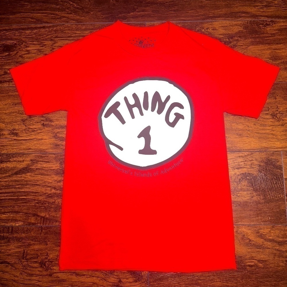 Universal Studios Thing 1 Red Cat in the Hat Adult Size S Cotton